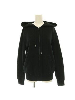 Chanel Coco Graffiti Logo Zip Up Hoodie Cotton S Black